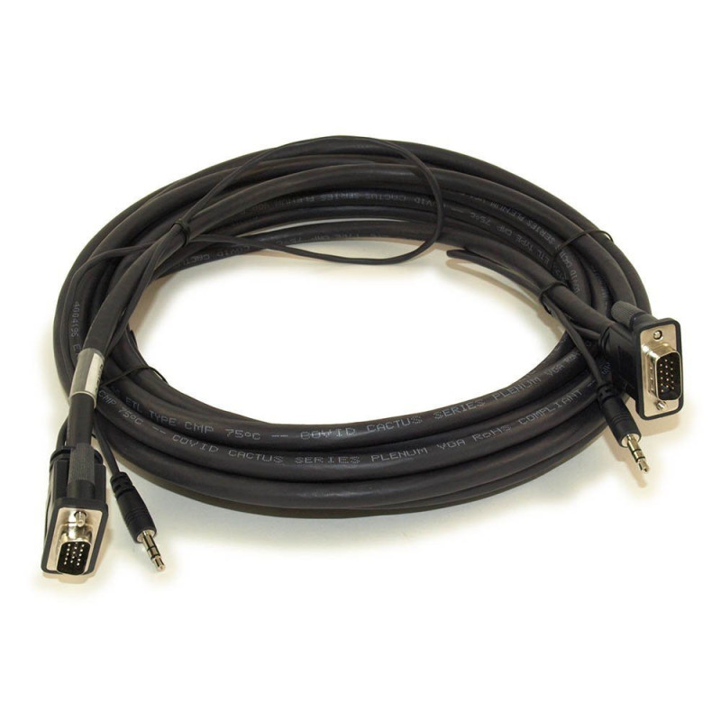 Plenum VGA Cable with 3.5mm - Male/Male