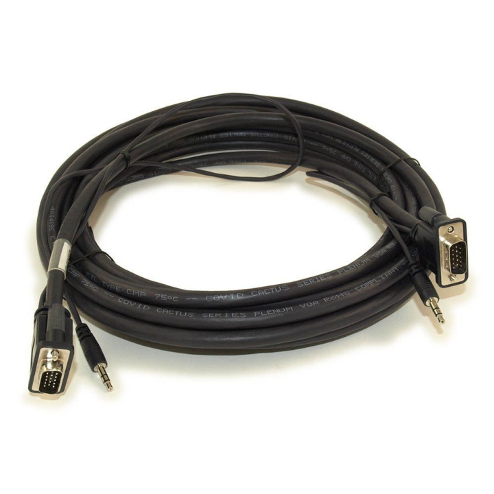 Plenum VGA Cable with 3.5mm - Male/Male