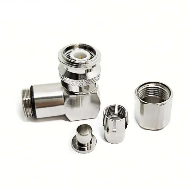 Rosenberger TNC Connector, 50Ω Right Angle Plug – Clamp Termination for Cable Mounting