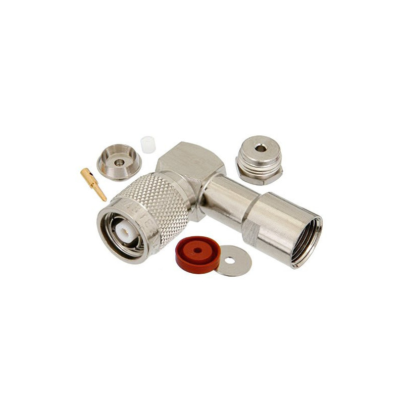 Rosenberger TNC RP-Male Connector - 50Ω Right Angle Plug for Cable Mounting
