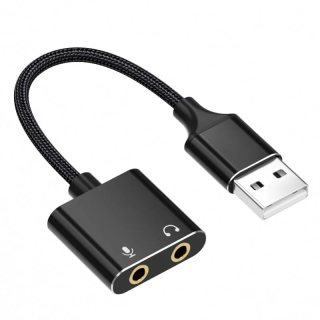 USB External Stereo Sound Adapter – Plug & Play USB Audio with Stereo & Mic Jacks
