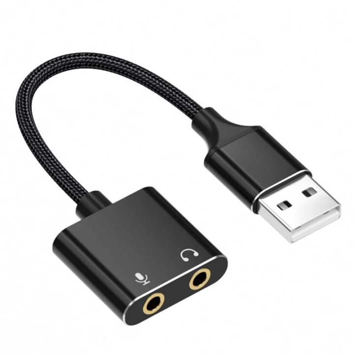 USB External Stereo Sound Adapter – Plug & Play USB Audio with Stereo & Mic Jacks