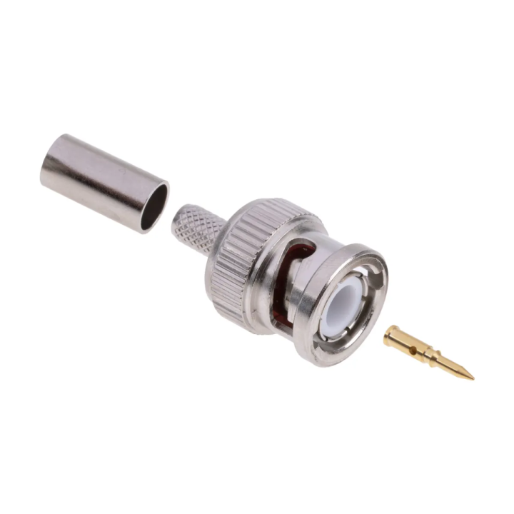 BNC Male Crimp Straight Connector – 50 Ohm RF Coaxial Connector