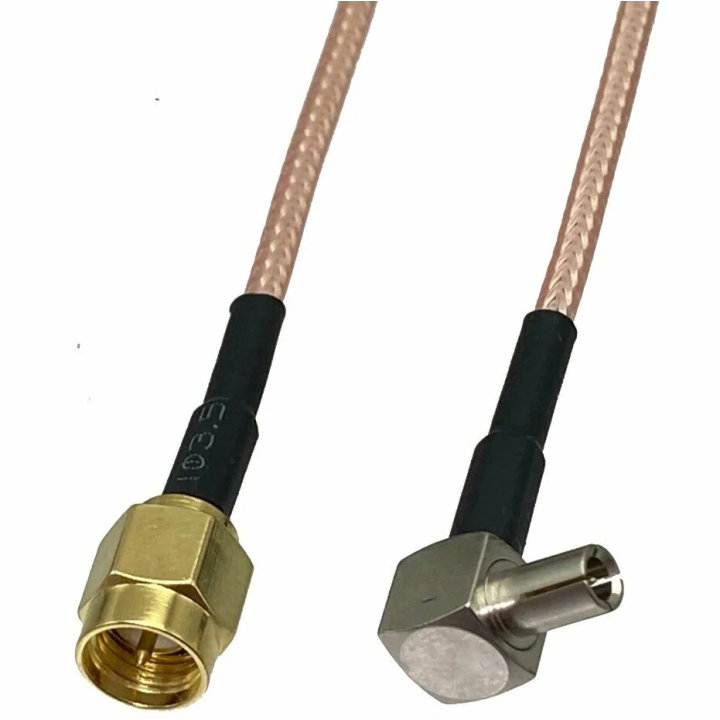 TS-9 to SMA Male Adapter – RF Coaxial Connector for Modems and Antennas – by Wassalat