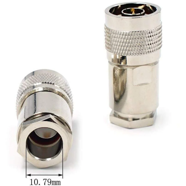 N-Type Straight Clamp Plug – Compatible with RG-8, RG-213, RG-225 , TZC500 (50 Ohm)