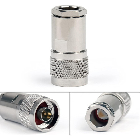 N-Type Straight Clamp Plug – Compatible with RG-8, RG-213, RG-225 , TZC500 (50 Ohm)