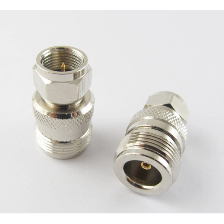 N Female to F Male Coaxial Adapter – RF Connector for Antenna, Satellite & Telecom