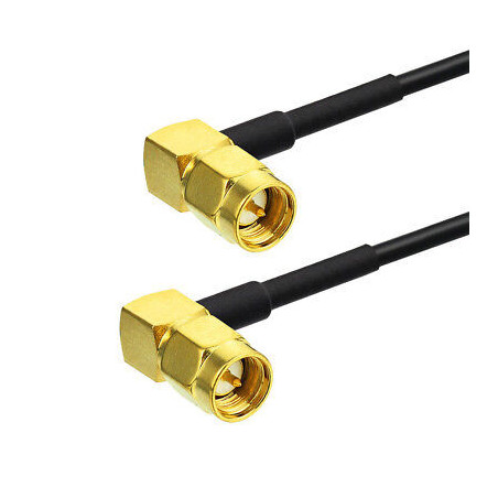 Right Angle SMA Male to SMA Male RF Cable – Flexible Coax Assembly