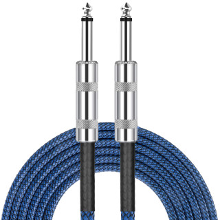 Pro-Audio 1/4 IN Mono Male to Male Woven Cloth Instrument Cable