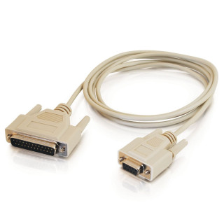 DB9 Female to DB25 Male Null Modem Serial Cable