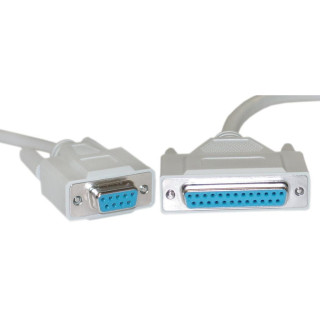 DB9 Female to DB25 Female Null Modem Serial Cable