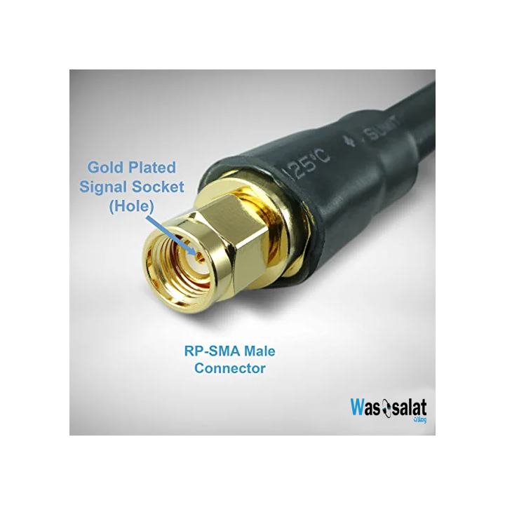 Wassalat Low Loss - 100  BNC Male To SMA RP-Male Cable