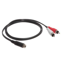 Car Audio Installation Cable - Panel Mount 3.5mm Stereo Female to Dual RCA Male