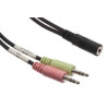 Headset/Mic Breakout Cable - 3.5mm TRRS Female to Dual 3.5mm TRS Stereo Male