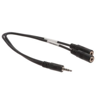 iPhone VoIP Headset Adapter - 3.5mm TRRS Male to Dual 3.5mm TRS Stereo Female - 1 Ft
