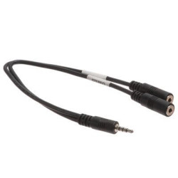 iPhone VoIP Headset Adapter - 3.5mm TRRS Male to Dual 3.5mm TRS Stereo Female - 1 Ft