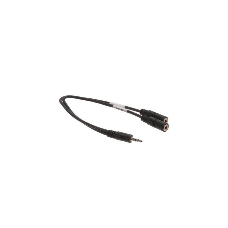 iPhone VoIP Headset Adapter - 3.5mm TRRS Male to Dual 3.5mm TRS Stereo Female - 1 Ft