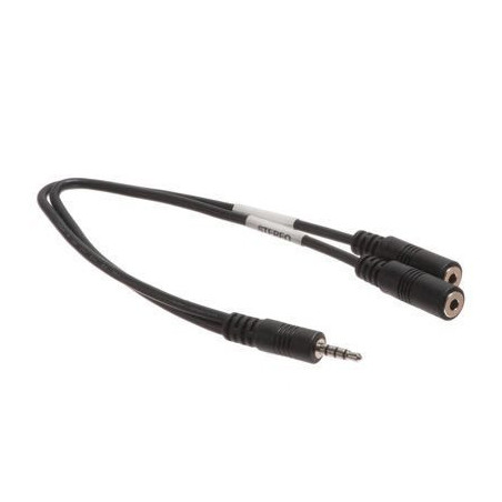 iPhone VoIP Headset Adapter - 3.5mm TRRS Male to Dual 3.5mm TRS Stereo Female - 1 Ft
