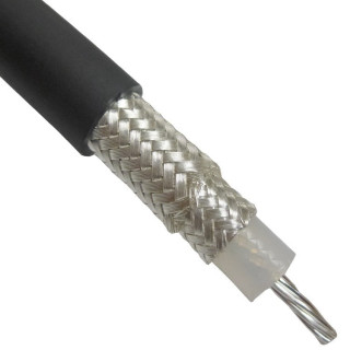 Flexible RG214 Coax Cable Double Shielded with Black PVC Jacket