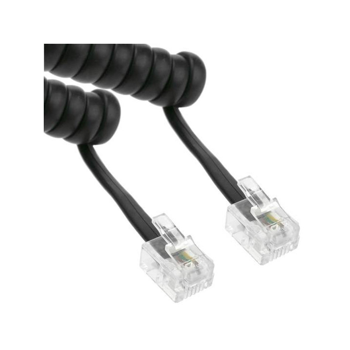 RJ12 Coiled Line Cord – 4 Conductor - Straight