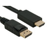DP to HDMI 2.0 Male to Male with ferrites, 4K, Black PVC nylon braided cable