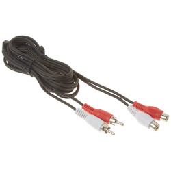 Dual RCA Male/Female Extension Cable