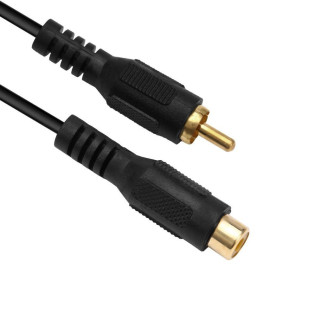 Single RCA Male/Female Extension Cable