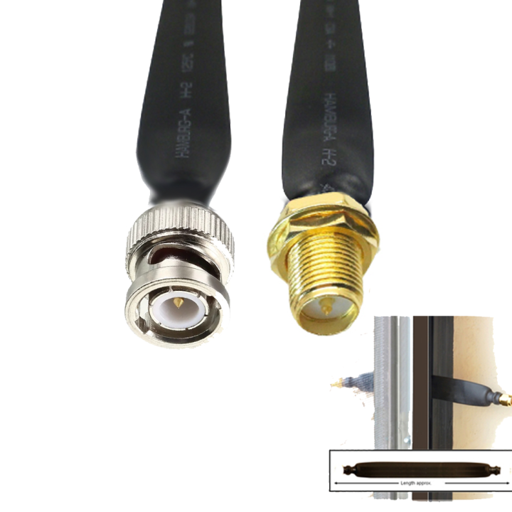 SMA RP-Female To BNC Male Coaxial Flat Cable