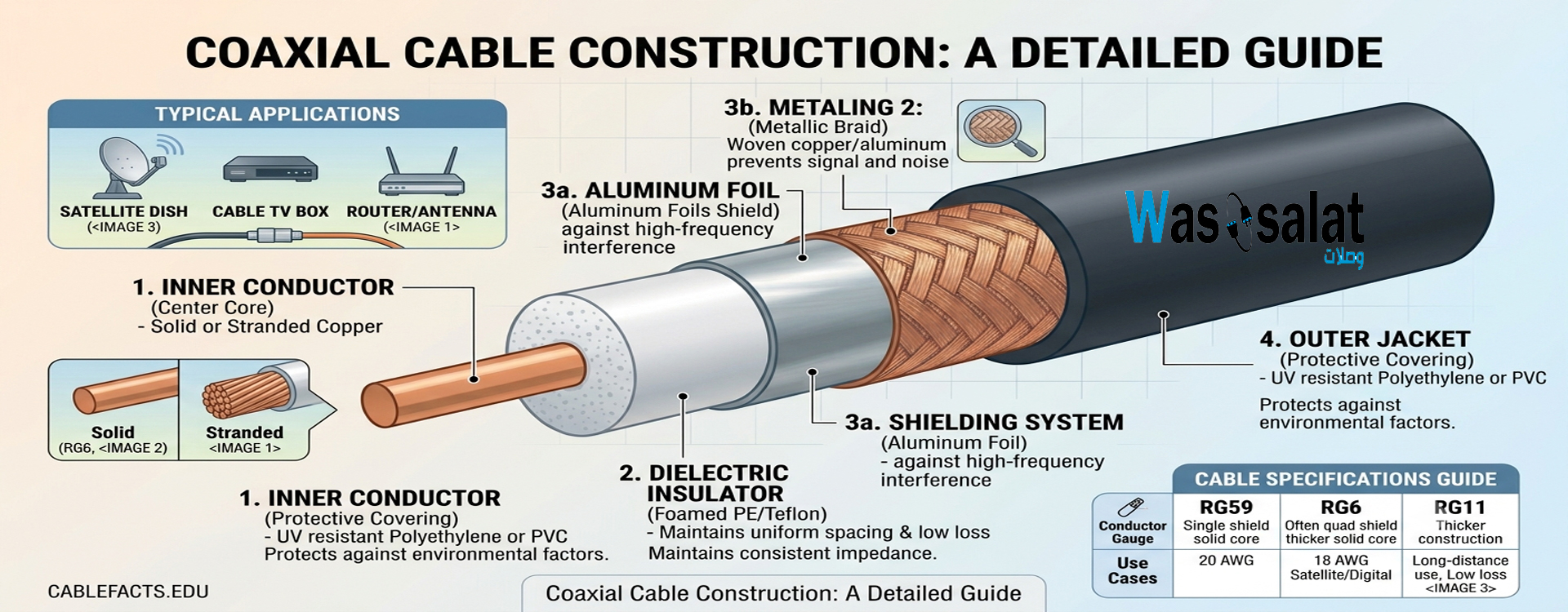 Coaxial Cable Construction - Layer by Layer Breakdown