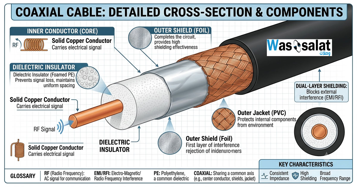Coaxial cable cross-section diagram