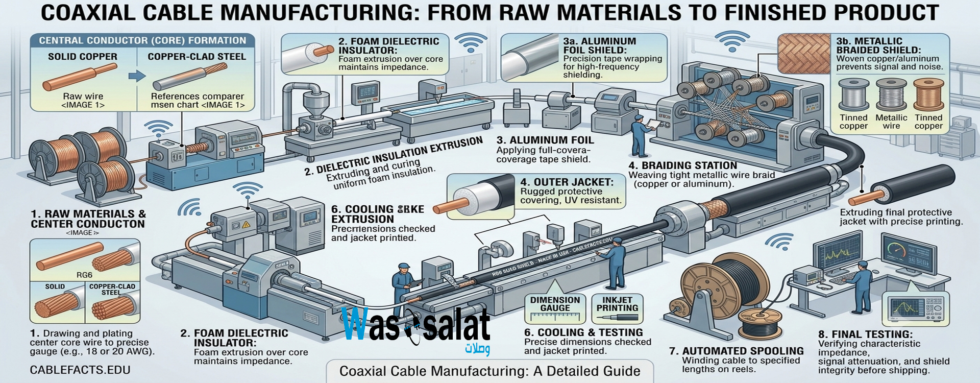 Coaxial cable manufacturing process