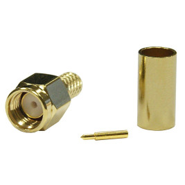 SMA Male Crimp Connector for RG58 RG141 LMR-195 Cables